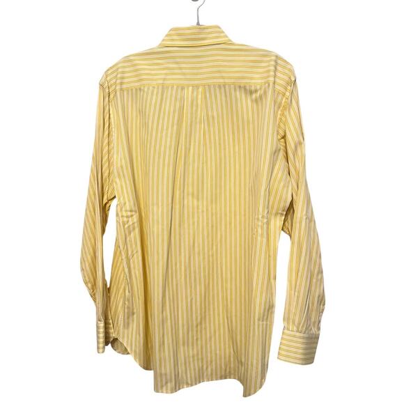 Tincati Milano Striped Dress Shirt •L• Premium Cotton Italy Yellow Button Down - Picture 2 of 9